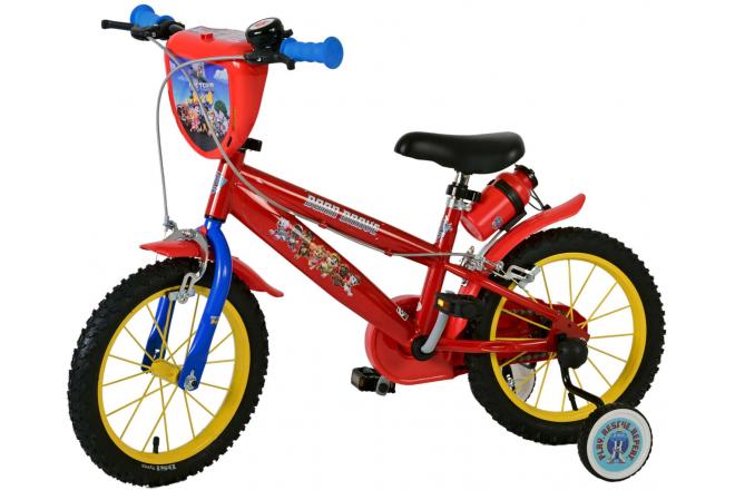 Paw Patrol Kinderfahrrad - Jungen - 14 Zoll - Rot - Zwei Handbremsen