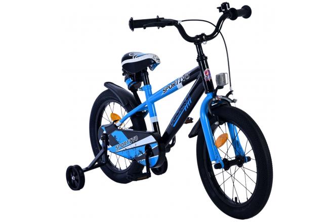 Volare Sportivo Kinderfahrrad - Jungen - 16 Zoll - Blau Schwarz