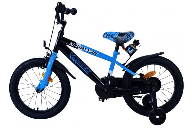 Volare Sportivo Kinderfahrrad - Jungen - 16 Zoll - Blau Schwarz