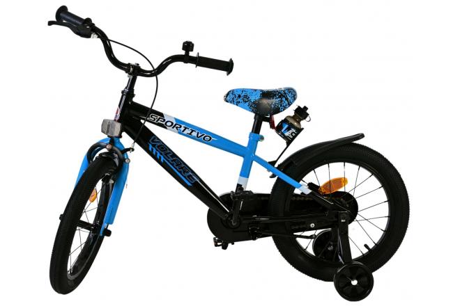 Volare Sportivo Kinderfahrrad - Jungen - 16 Zoll - Blau Schwarz
