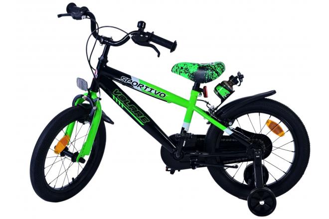 Volare Sportivo Kinderfahrrad - Jungen - 16 Zoll - Grün Schwarz - Zweihandbremsen