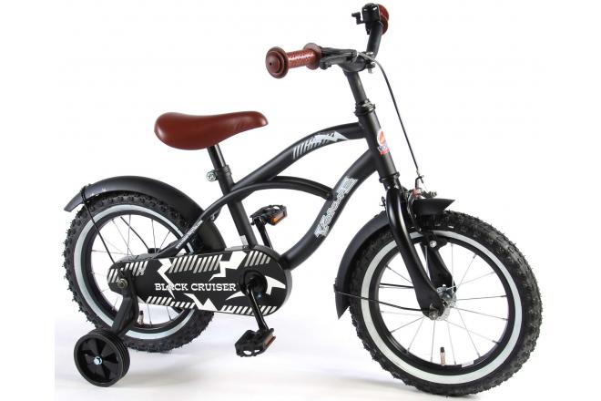 Volare Black Cruiser Kinderfahrrad - Jungen - 14 Zoll - Schwarz - 95% zusammengebaut