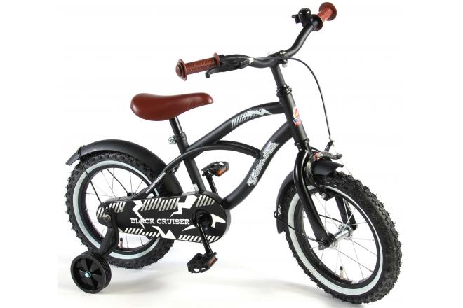 Volare Black Cruiser Kinderfahrrad - Jungen - 14 Zoll - Schwarz - 95% zusammengebaut