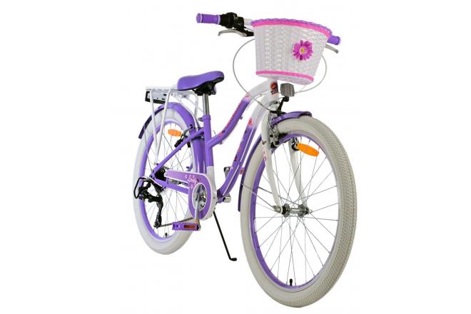 Volare Lovely Kinderfahrrad - Mädchen - 24 Zoll - Lila - 7 Gänge