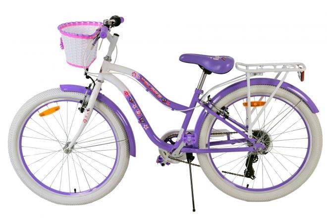 Volare Lovely Kinderfahrrad - Mädchen - 24 Zoll - Lila - 7 Gänge