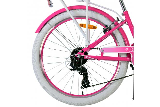 Volare Lovely Kinderfahrrad - Mädchen - 24 Zoll - Rosa - 7 Gänge