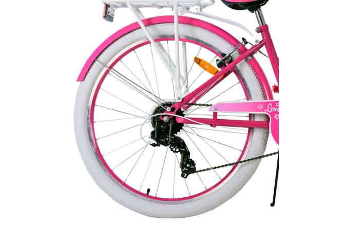 Volare Lovely Kinderfahrrad - Mädchen - 26 Zoll - Rosa - 7 Gang