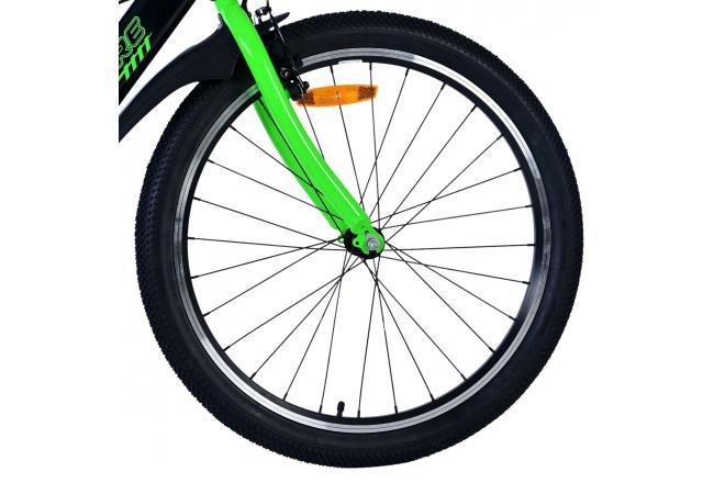 Volare Sportivo Kinderfahrrad - Jungen - 24 Zoll - Schwarz Grün - Zweihandbremsen
