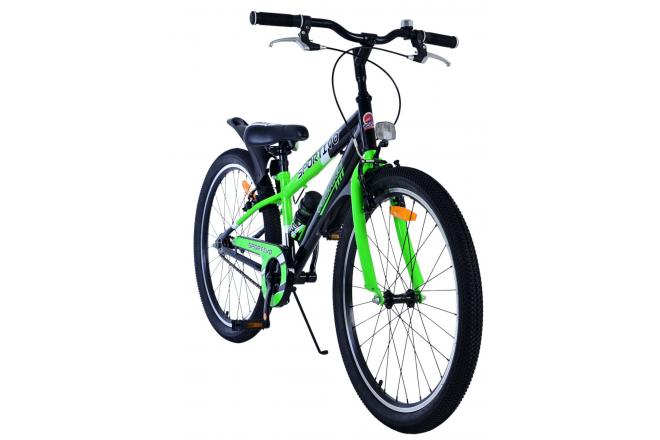 Volare Sportivo Kinderfahrrad - Jungen - 24 Zoll - Schwarz Grün - Zweihandbremsen