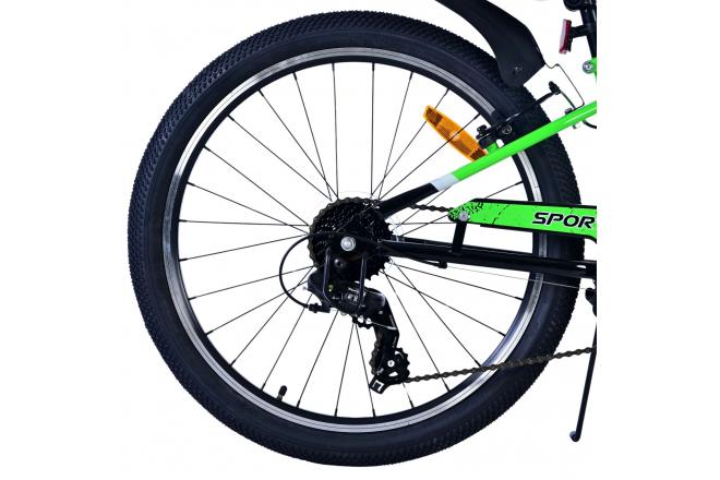 Volare Sportivo Kinderfahrrad - Jungen - 24 Zoll - 7 Gang - Schwarz Grün