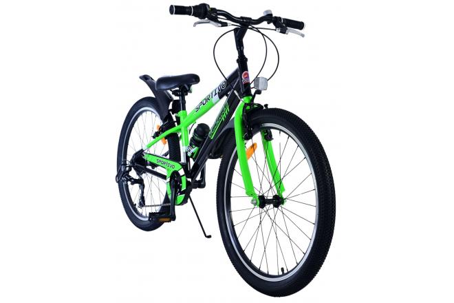 Volare Sportivo Kinderfahrrad - Jungen - 24 Zoll - 7 Gang - Schwarz Grün
