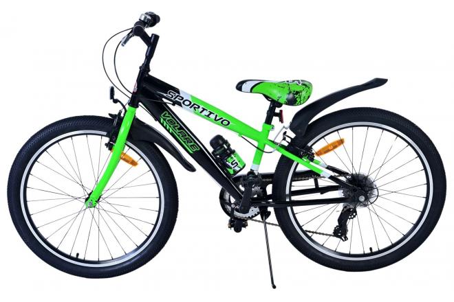Volare Sportivo Kinderfahrrad - Jungen - 24 Zoll - 7 Gang - Schwarz Grün