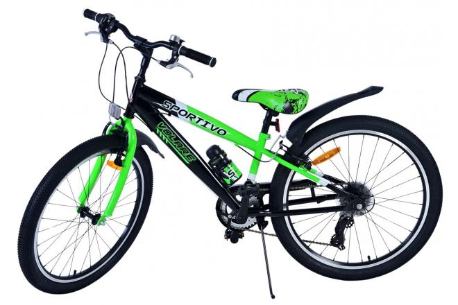 Volare Sportivo Kinderfahrrad - Jungen - 24 Zoll - 7 Gang - Schwarz Grün