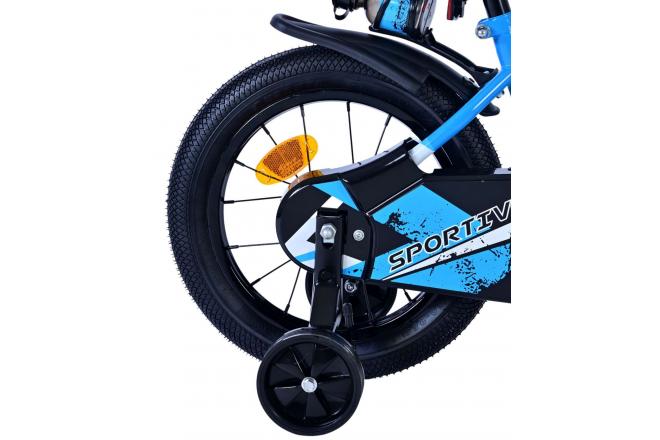 Volare Sportivo Kinderfahrrad - Jungen - 14 Zoll - Blau Schwarz