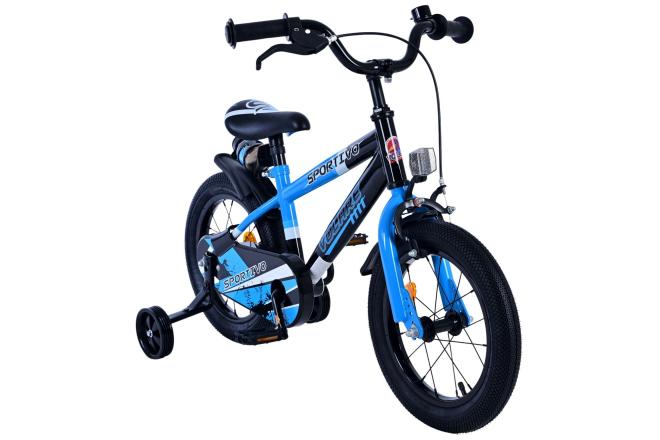 Volare Sportivo Kinderfahrrad - Jungen - 14 Zoll - Blau Schwarz