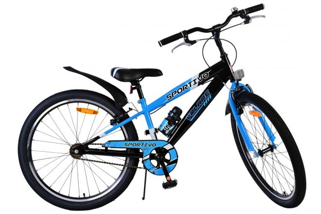 Volare Sportivo Kinderfahrrad - Jungen - 24 Zoll - Schwarz Blau - Zweihandbremsen