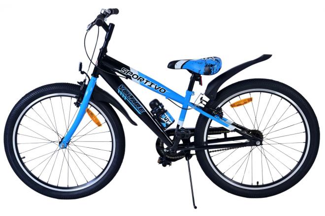 Volare Sportivo Kinderfahrrad - Jungen - 24 Zoll - Schwarz Blau - Zweihandbremsen