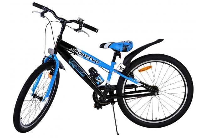 Volare Sportivo Kinderfahrrad - Jungen - 24 Zoll - Schwarz Blau - Zweihandbremsen