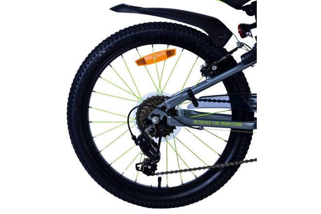 Volare Rocky Kinderfahrrad - 20 Zoll - 7 Gang - Grün/Grau