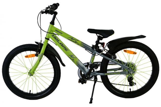 Volare Rocky Kinderfahrrad - 20 Zoll - 7 Gang - Grün/Grau