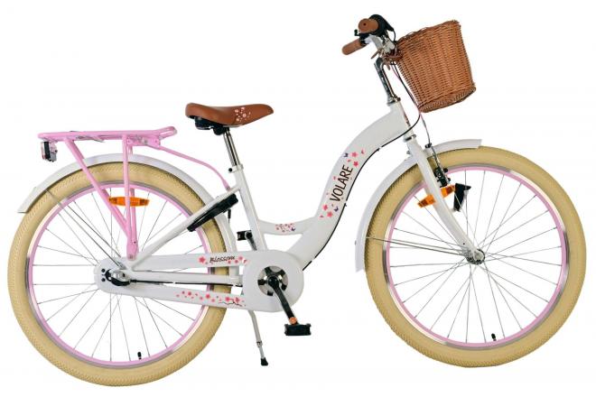 Volare Blossom Kinderfahrrad - Mädchen - 24 Zoll - Weiß - 3 Gänge