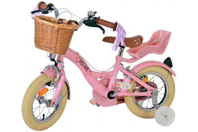 Volare Blossom Kinderfahrrad - Mädchen - 12 Zoll - Rosa - Zwei Handbremsen [CLONE]