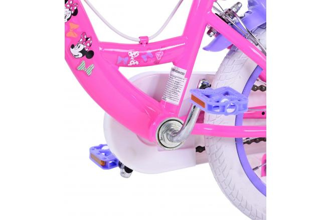 Disney Minnie Kinderfahrrad - Mädchen - 14 Zoll - Rosa - Zwei Handbremsen