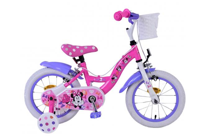 Disney Minnie Kinderfahrrad - Mädchen - 14 Zoll - Rosa - Zwei Handbremsen