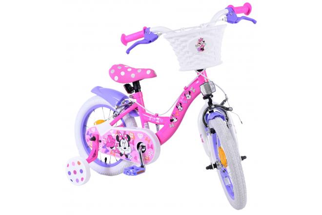 Disney Minnie Kinderfahrrad - Mädchen - 14 Zoll - Rosa - Zwei Handbremsen