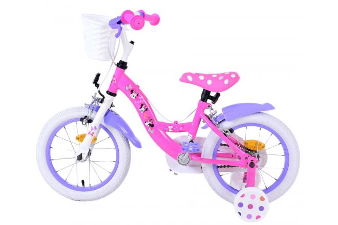Disney Minnie Kinderfahrrad - Mädchen - 14 Zoll - Rosa - Zwei Handbremsen