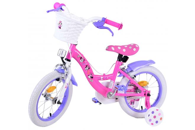 Disney Minnie Kinderfahrrad - Mädchen - 14 Zoll - Rosa - Zwei Handbremsen