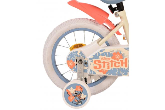 Disney Stitch Kinderfahrrad - Mädchen - 14 Zoll - Creme Koralle Blau [CLONE]