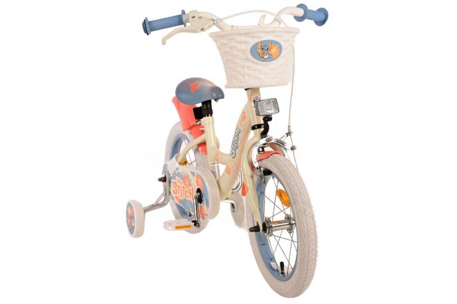 Disney Stitch Kinderfahrrad - Mädchen - 14 Zoll - Creme Koralle Blau [CLONE]