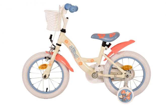 Disney Stitch Kinderfahrrad - Mädchen - 14 Zoll - Creme Koralle Blau [CLONE]