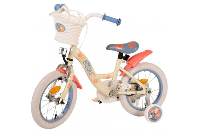 Disney Stitch Kinderfahrrad - Mädchen - 14 Zoll - Creme Koralle Blau [CLONE]
