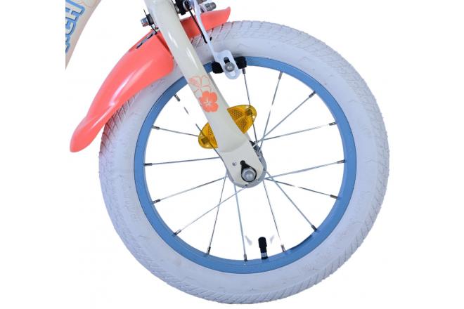 Disney Stitch Kinderfahrrad - Mädchen - 14 Zoll - Creme Koralle Blau - Zweihandbremsen [CLONE]