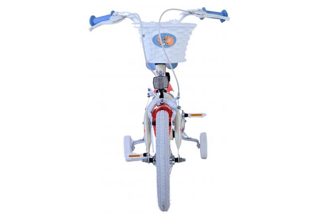 Disney Stitch Kinderfahrrad - Mädchen - 14 Zoll - Creme Koralle Blau - Zweihandbremsen [CLONE]