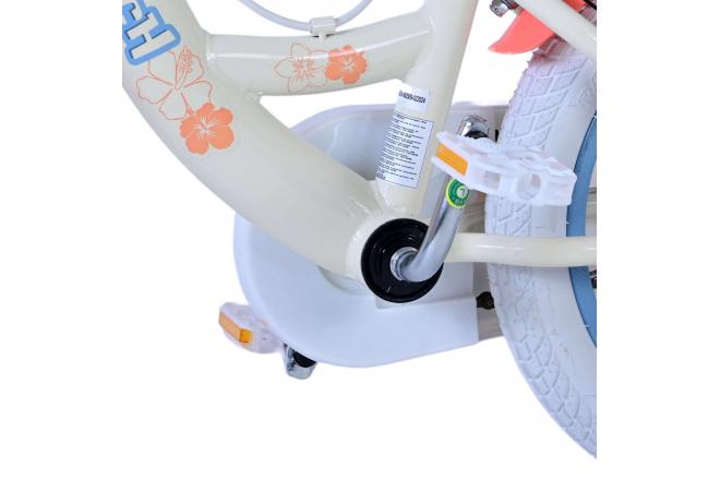 Disney Stitch Kinderfahrrad - Mädchen - 14 Zoll - Creme Koralle Blau - Zweihandbremsen [CLONE]