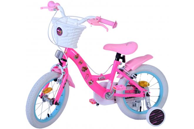 LOL Surprise Kinderfahrrad - Mädchen - 14 Zoll - Rosa - Zweihandbremsen