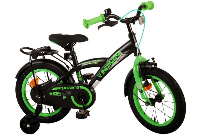 Volare Thombike Kinderfahrrad - Jungen - 14 Zoll - Schwarz Grün [CLONE]