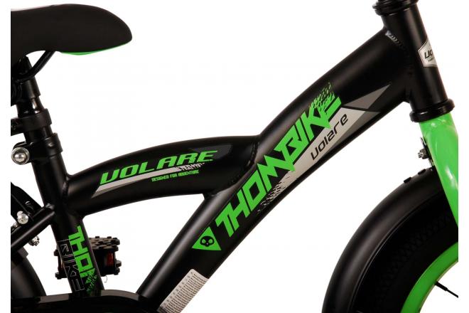 Volare Thombike Kinderfahrrad - Jungen - 14 Zoll - Schwarz Grün [CLONE]