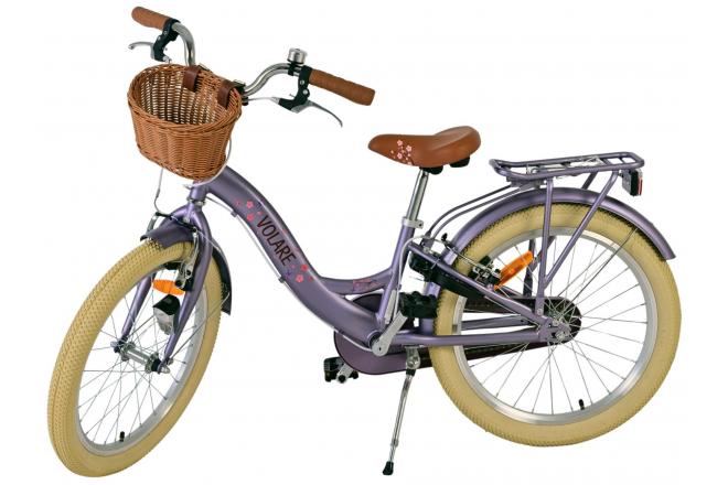 Volare Blossom Kinderfahrrad - Mädchen - 20 Zoll - Lila - Zwei Handbremsen