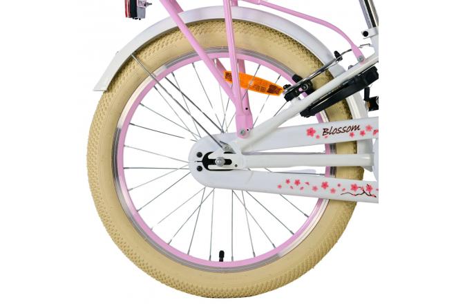 Volare Blossom Kinderfahrrad - Mädchen - 20 Zoll - Weiß - Zwei Handbremsen