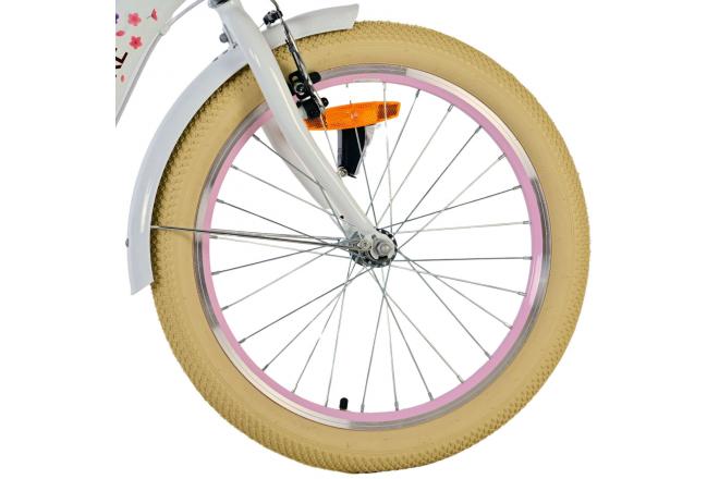 Volare Blossom Kinderfahrrad - Mädchen - 20 Zoll - Weiß - Zwei Handbremsen