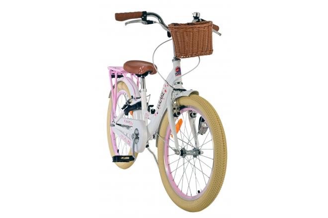 Volare Blossom Kinderfahrrad - Mädchen - 20 Zoll - Weiß - Zwei Handbremsen