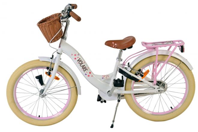 Volare Blossom Kinderfahrrad - Mädchen - 20 Zoll - Weiß - Zwei Handbremsen
