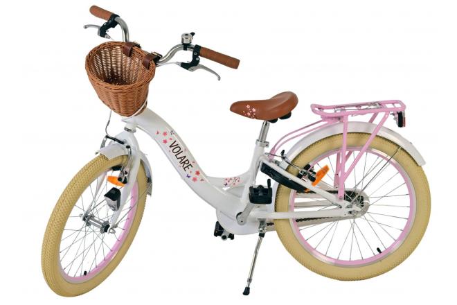 Volare Blossom Kinderfahrrad - Mädchen - 20 Zoll - Weiß - Zwei Handbremsen