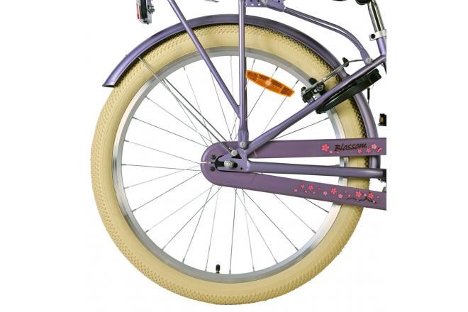 Volare Blossom Kinderfahrrad - Mädchen - 24 Zoll - Lila - Zwei Handbremsen