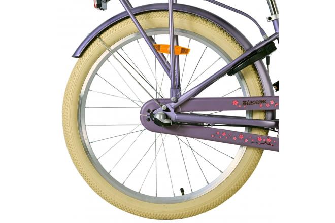 Volare Blossom Kinderfahrrad - Mädchen - 24 Zoll - Lila - 3 Gänge