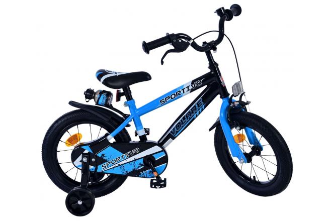 Volare Sportivo Kinderfahrrad - Jungen - 14 Zoll - Blau Schwarz [CLONE]